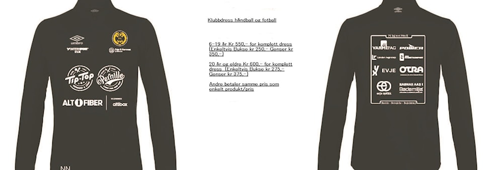 Klubbdress håndball og fotball